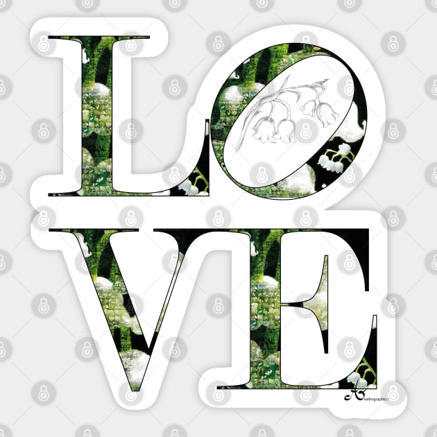 LOVE Letters May Birth Month Flower Lily of the Valley Sticker by Symbolsandsigns